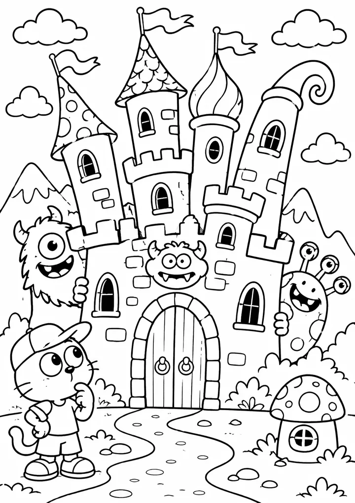 Aperçu du coloriage Le château des monstres
