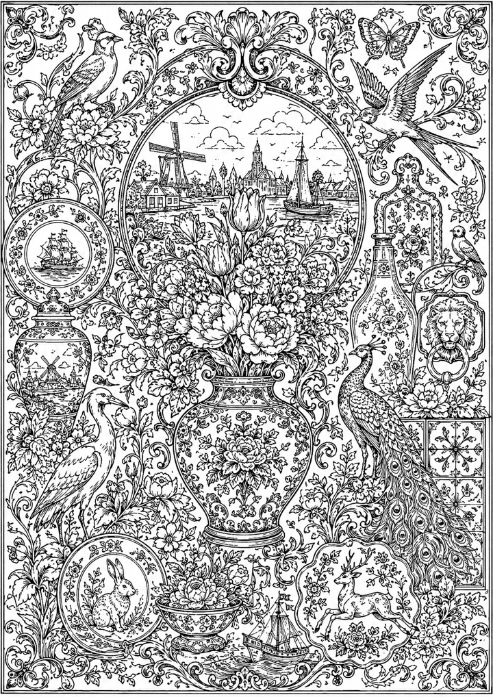 Aperçu du coloriage Trésors de Delft