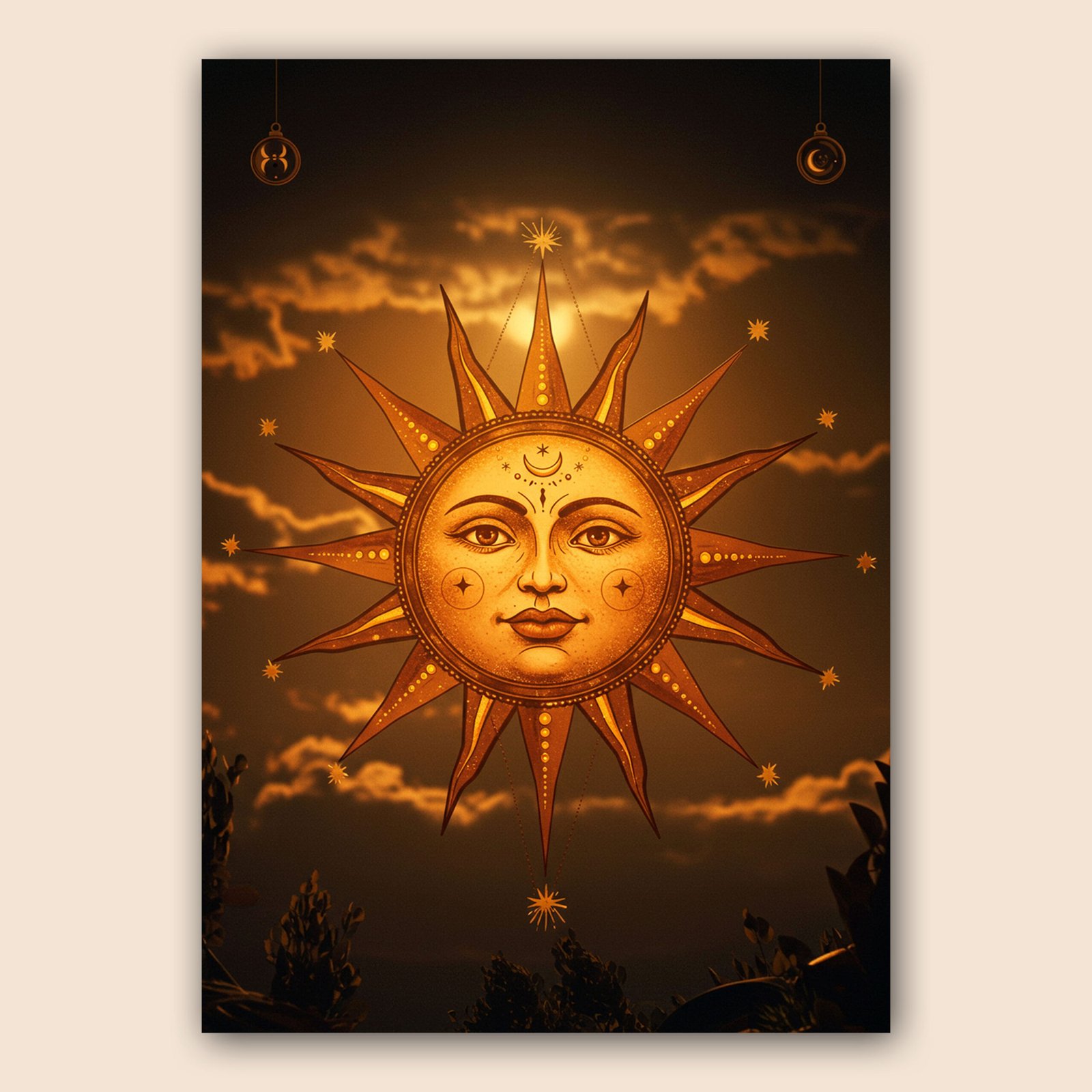 Affiche soleil mystique doré pour ambiance chaleureuse – Image 2