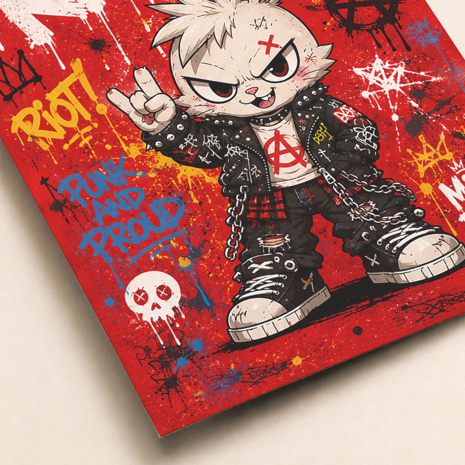 Affiche lapin punk graffiti pour chambre d’ado – Image 4