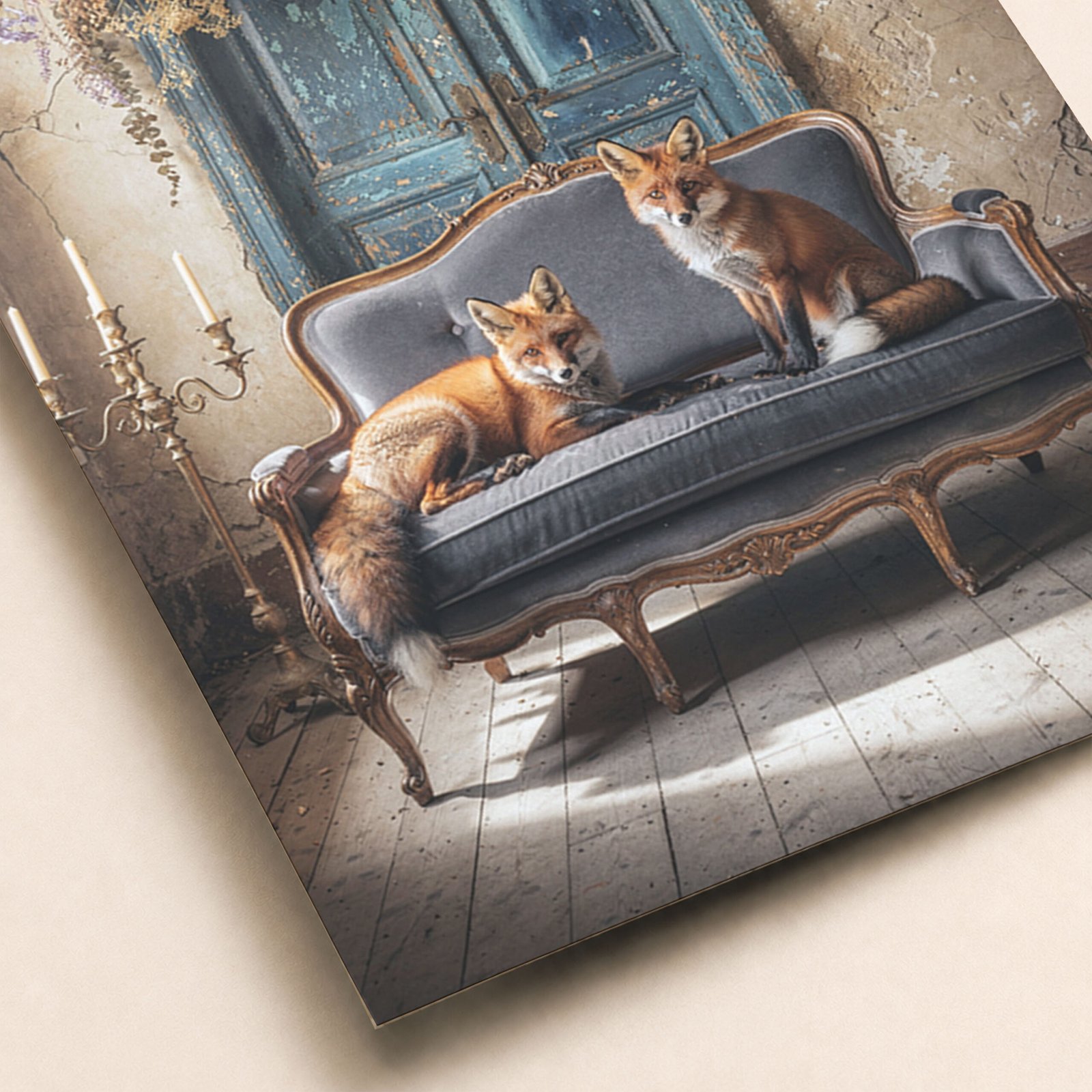 Affiche renards vintage pour salon ou coin lecture – Image 4
