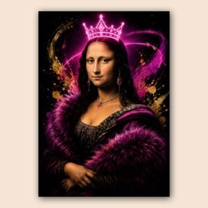 Affiche Joconde néon rose pour salon ou bureau