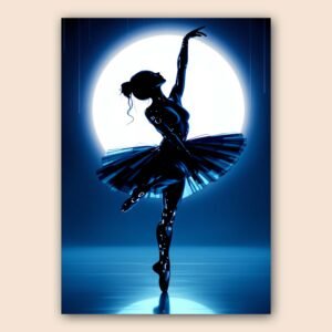Affiche danseuse ballet bleu nuit pour chambre