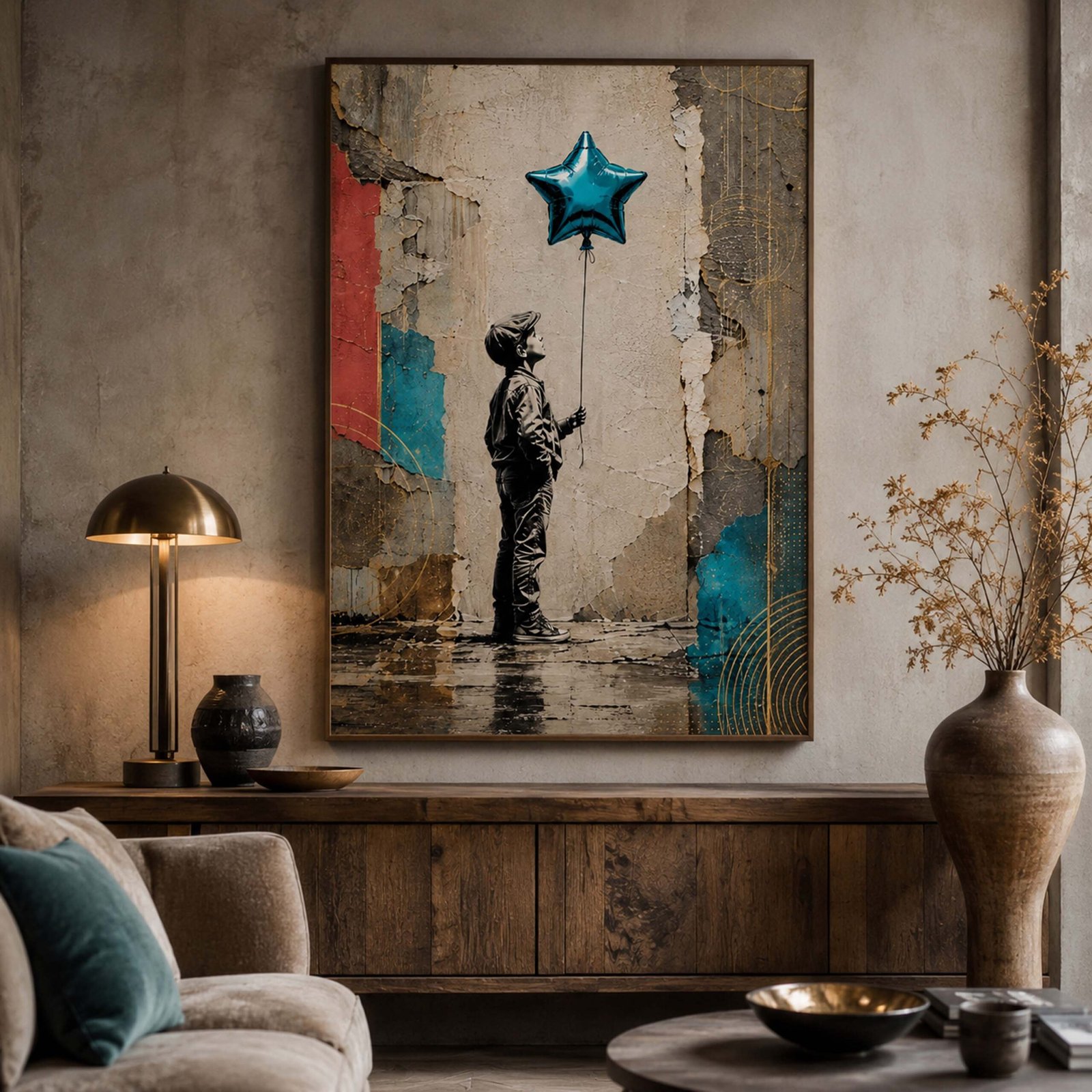 Affiche garçon au ballon étoile bleu pour chambre – Image 3