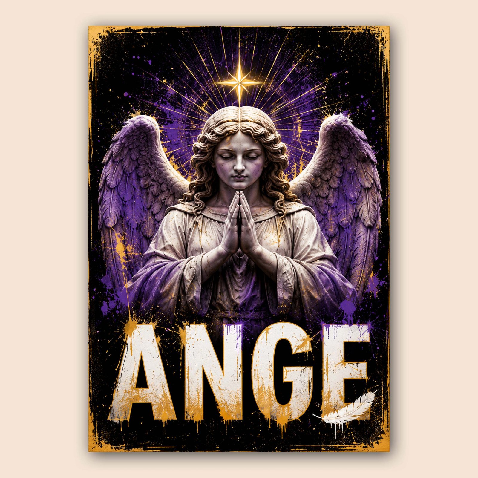 Affiche ange violet et doré pour chambre – Image 2