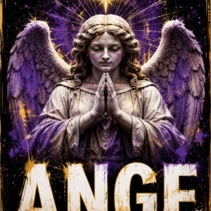 Affiche ange violet et doré pour chambre
