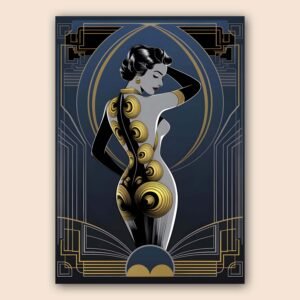 Affiche Art Déco femme élégante