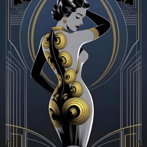 Affiche murale femme élégante dans un style Art Déco