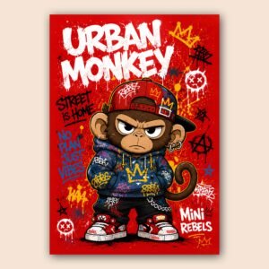 Affiche d'un singe au style urbain