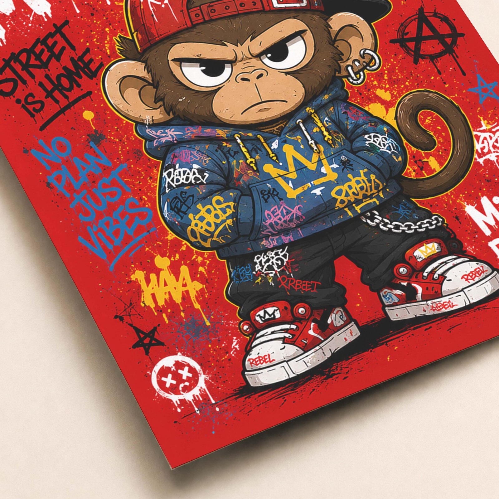 Affiche d'un singe au style urbain
