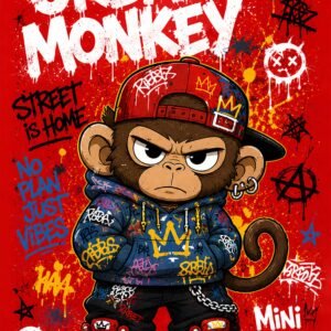 Affiche d'un singe au style urbain