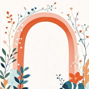 Affiche murale A3 avec un arc-en-ciel et des fleurs