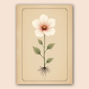 Illustration d'une fleur sur fond beige
