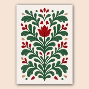 Affiche murale A3 avec motif floral folklorique