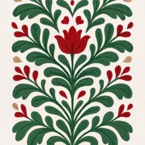 Affiche murale A3 avec motif floral folklorique