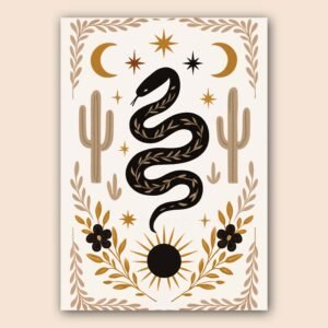 Affiche murale serpent bohème