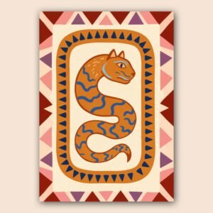 Affiche murale d'un serpent stylisé en couleurs vives