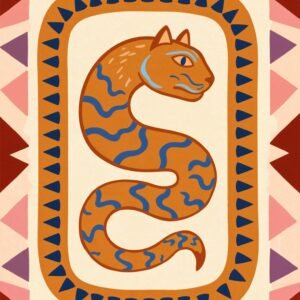 Affiche murale d'un serpent stylisé en couleurs vives