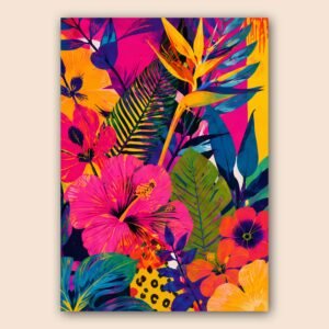 Affiche murale de fleurs tropicales vibrantes