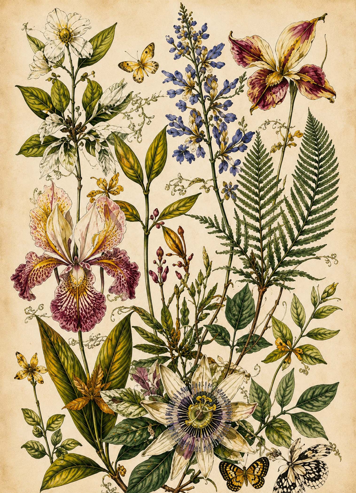 Affiche murale de fleurs exotiques