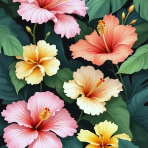 Affiche murale d'hibiscus tropical