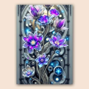 Affiche murale de fleurs éclatantes en art moderne