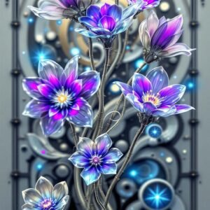 Affiche murale de fleurs éclatantes en art moderne