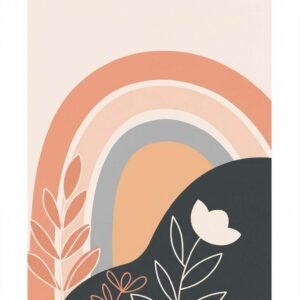 Affiche murale abstraite avec motifs floraux