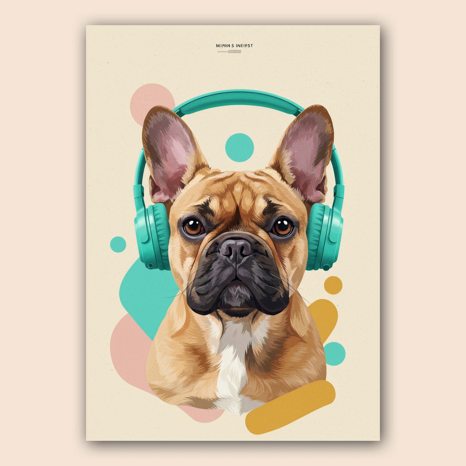 Chien illustré avec écouteurs