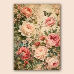 Affiche murale de fleurs vintage