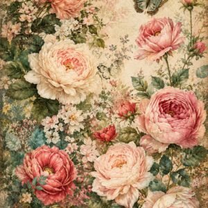 Affiche murale de fleurs vintage