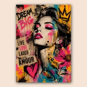 Affiche murale d'une femme au style street art
