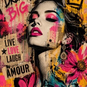 Affiche murale d'une femme au style street art