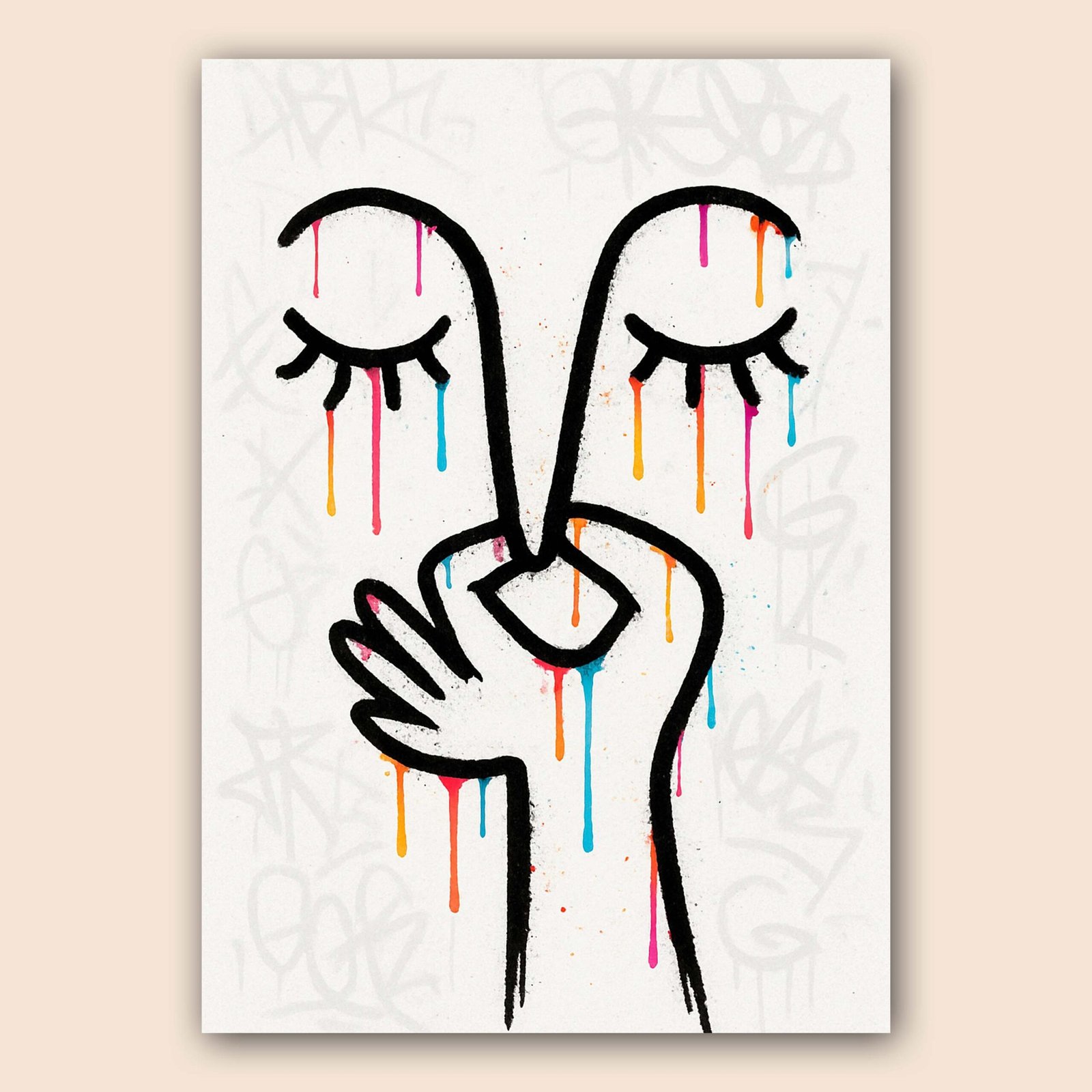 Affiche murale avec un design abstrait et coloré