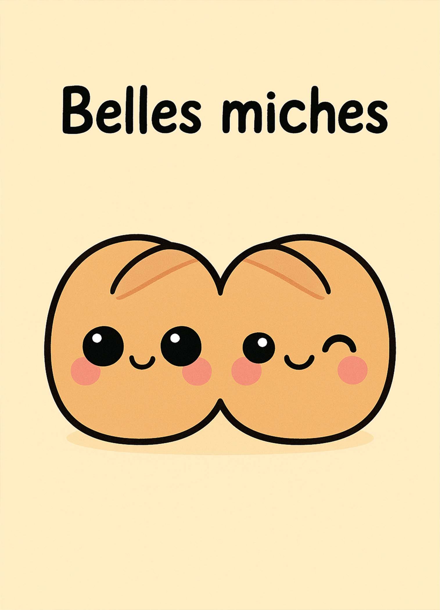 Affiche murale de pains souriants
