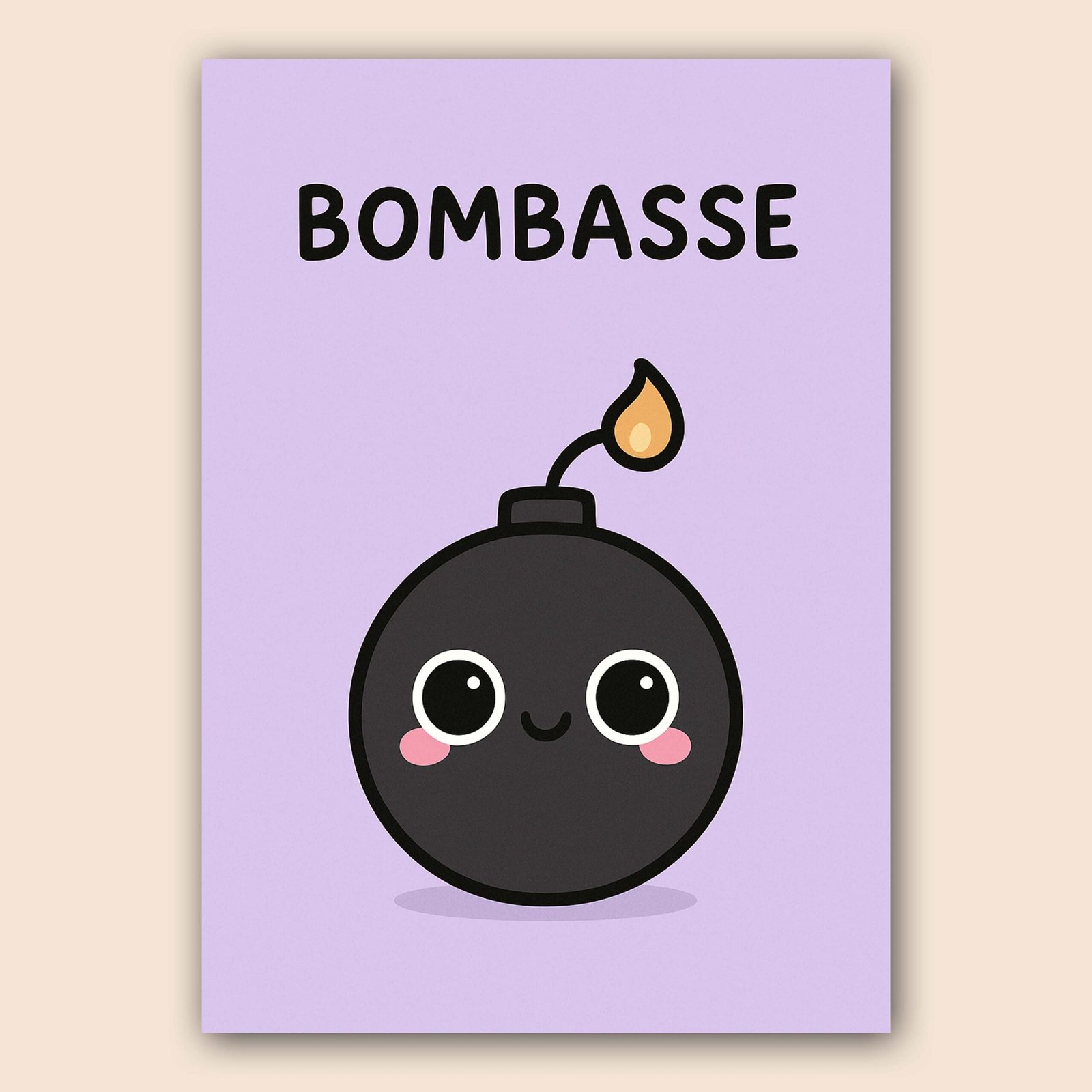 Affiche d'une bombe mignonne sur fond violet