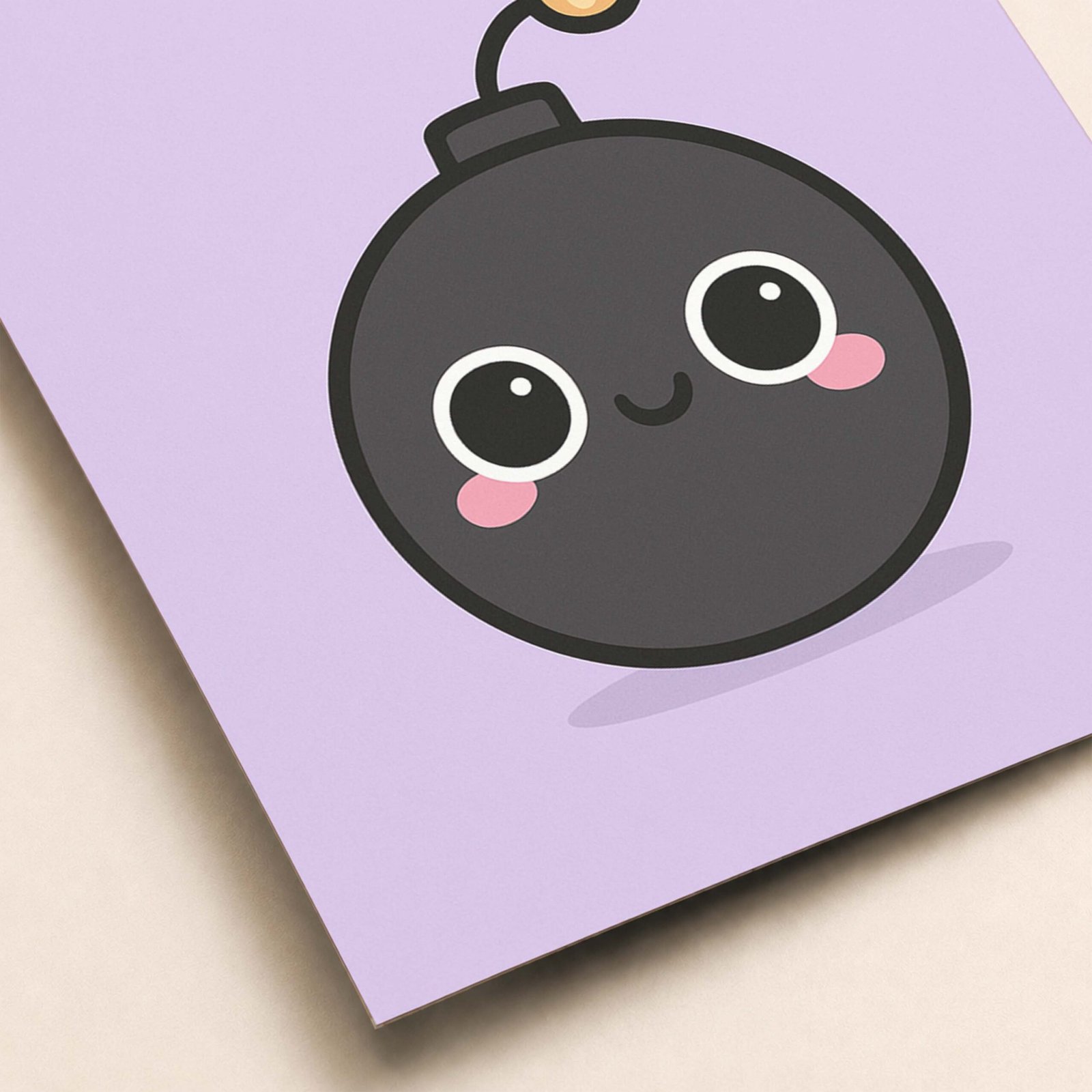 Affiche d'une bombe mignonne sur fond violet