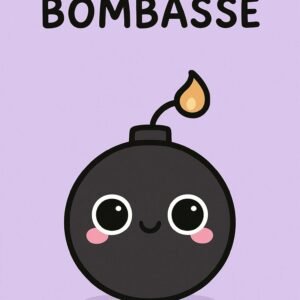 Affiche d'une bombe mignonne sur fond violet
