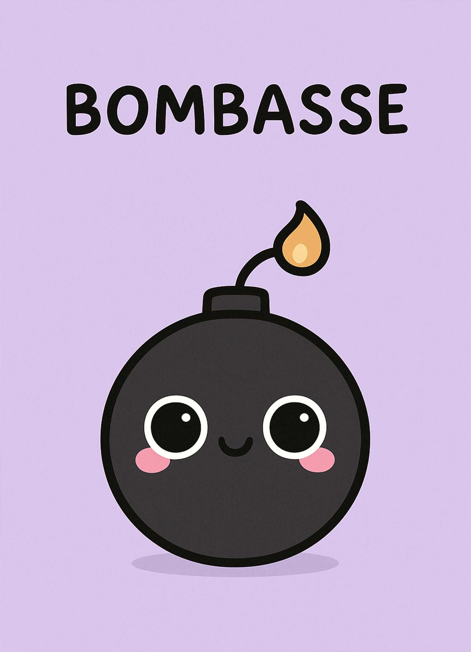 Affiche d'une bombe mignonne sur fond violet