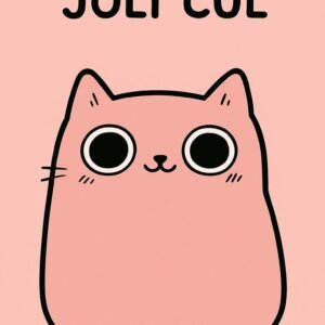 Affiche d'un chat mignon sur fond rose