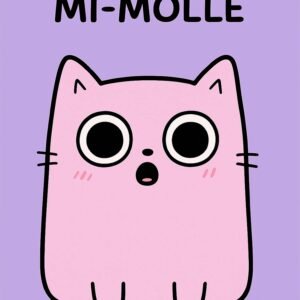 Affiche d'un chat mignon sur fond violet