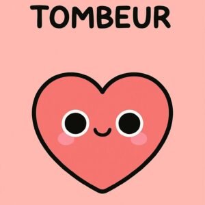 Affiche d'un coeur souriant sur fond rose