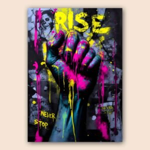 Affiche murale d'un poing levé en street art