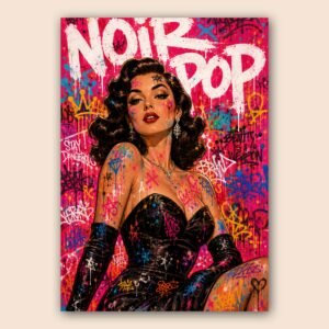 Affiche murale d'une femme glamour dans un style street art