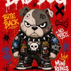 Affiche murale d'un chien bad dog en style street art