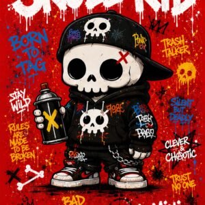 Affiche murale Skull Kid en street art