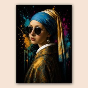 Portrait artistique moderne avec couleurs vives