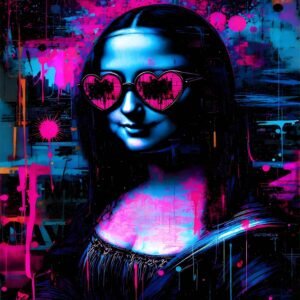 Affiche de la Mona Lisa dans un style street art