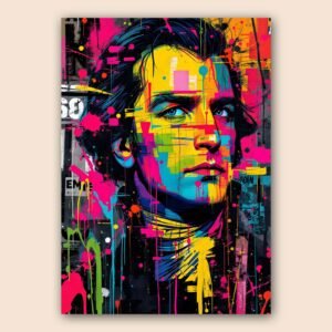 Affiche murale A3 d'un portrait coloré