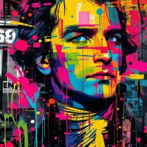 Affiche murale A3 d'un portrait coloré